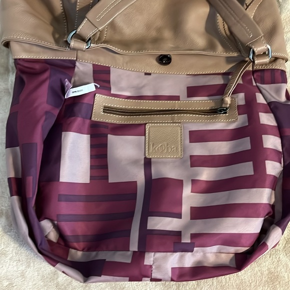 KOOBA JONNIE BROWN TAUPE LEATHER HOBO SHOULDER BAG - Picture 9 of 10